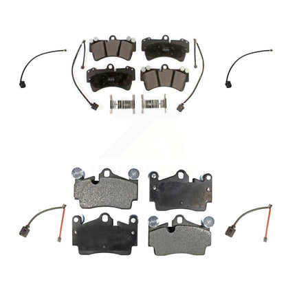 Semi-Metallic Disc Brake Pads And Extra Wear Sensors Front Rear Kit For Audi Q7