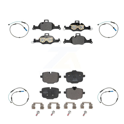 Semi-Metallic Disc Brake Pads And Wear Sensor Front Rear Kit For BMW 540i xDrive