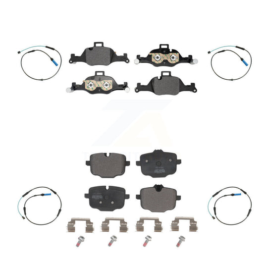 Semi-Metallic Disc Brake Pads And Wear Sensor Front Rear Kit For BMW 540i xDrive