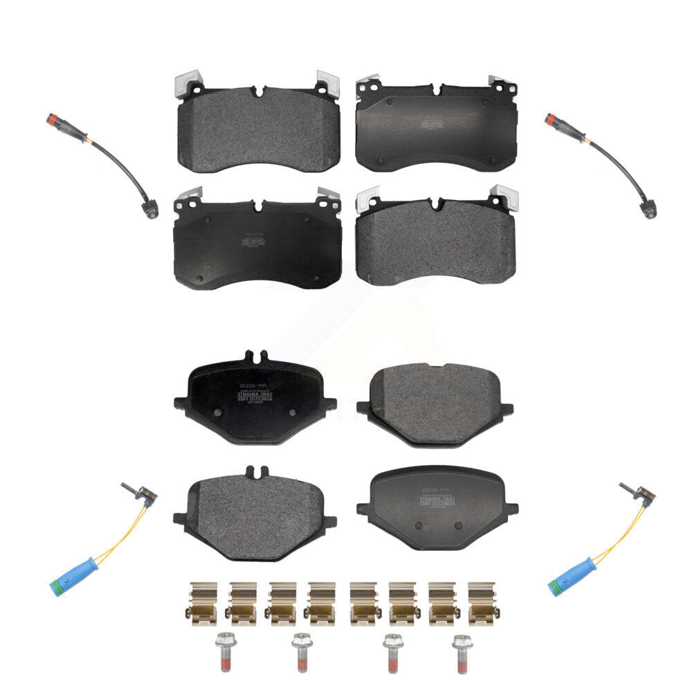 Semi-Metallic Brake Pad And Wear Sensor Front Rear Kit For Mercedes-Benz G63 AMG