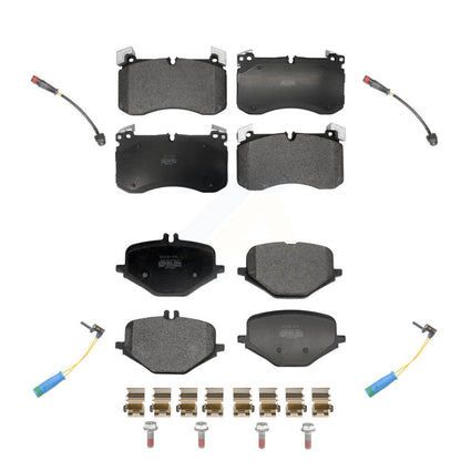 Semi-Metallic Brake Pad And Wear Sensor Front Rear Kit For Mercedes-Benz G63 AMG