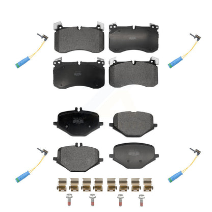Semi-Metallic Brake Pad & Wear Sensor Front Rear Kit For Mercedes-Benz GLS63 AMG