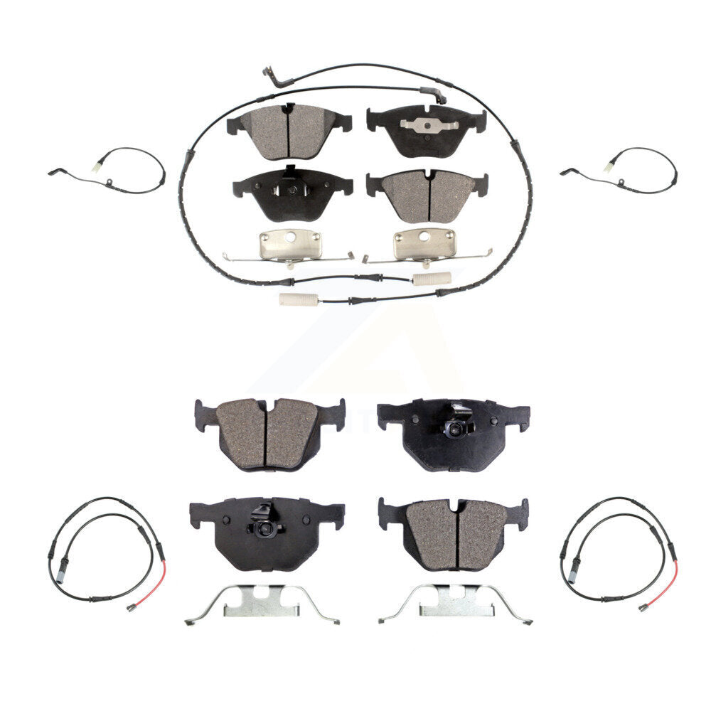 Semi-Metallic Brake Pad And Extra Wear Sensor Front Rear Kit For BMW 528i xDrive