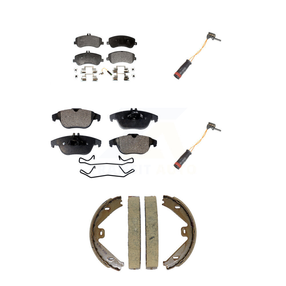 Semi-Metallic Brake Pad Extra Wear Sensor Front Rear Kit (5Pc) For Mercedes-Benz