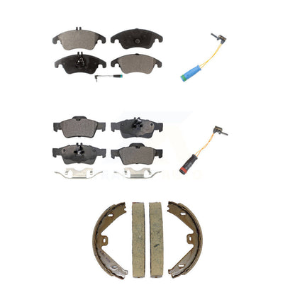Semi-Metallic Brake Pads Extra Wear Sensor Front Rear Kit For Mercedes-Benz E400