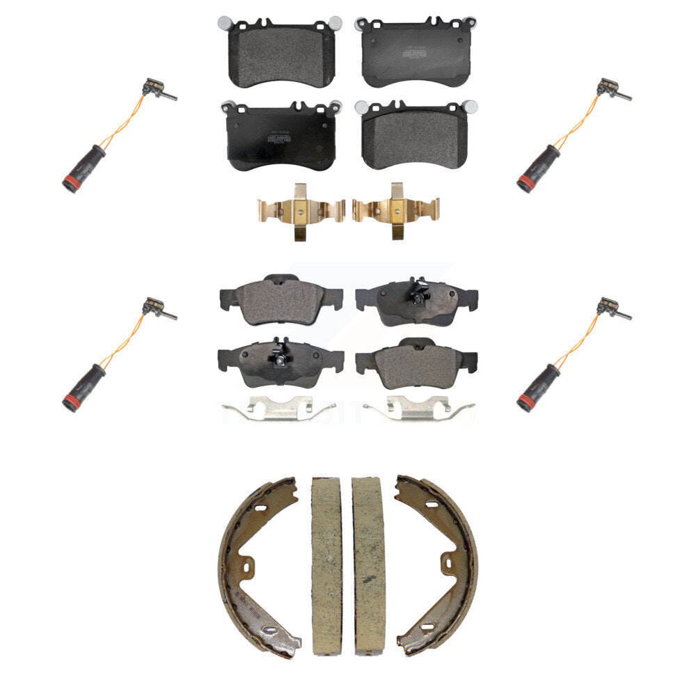 Semi-Metallic Brake Pads Wear Sensor Front Rear Kit (7Pc) For Mercedes-Benz E550
