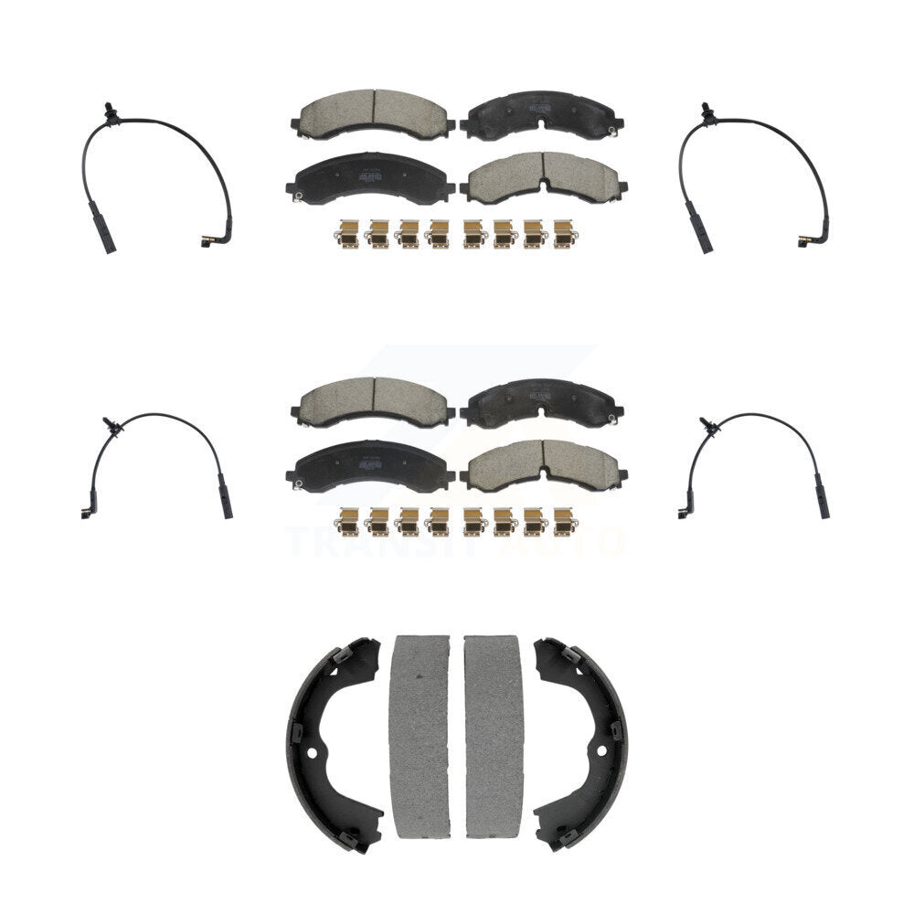 Semi-Metallic Brake Pads Wear Sensor Front Rear Kit (7Pc) For GMC Chevrolet 2500