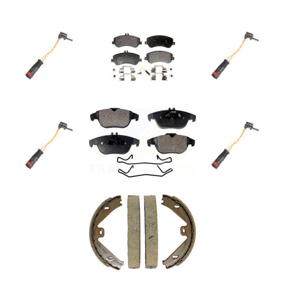Semi-Metallic Brake Pad Extra Wear Sensor Front Rear Kit (7Pc) For Mercedes-Benz