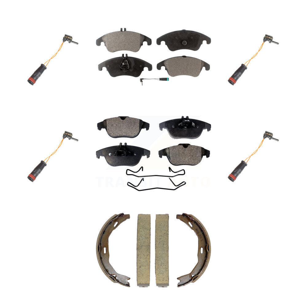 Semi-Metallic Brake Pad Extra Wear Sensor Front Rear Kit (7Pc) For Mercedes-Benz