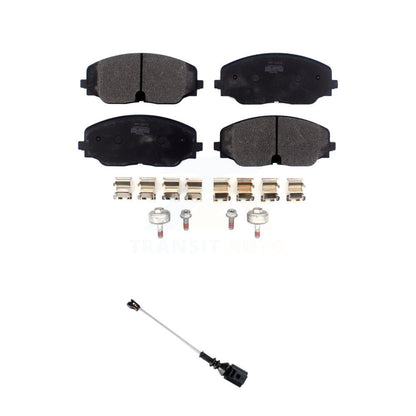 Semi-Metallic Brake Pad & Wear Sensor Front Kit For Volkswagen Atlas Cross Sport