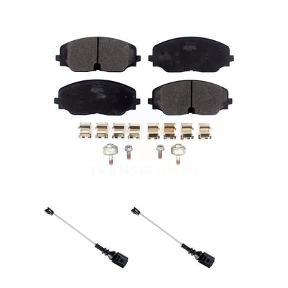 Semi-Metallic Brake Pad & Wear Sensor Front Kit For Volkswagen Atlas Cross Sport