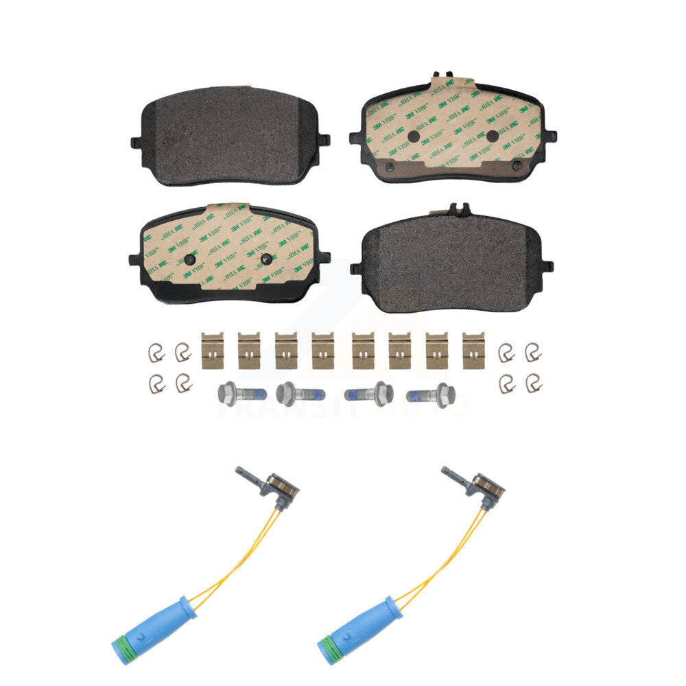 Semi-Metallic Brake Pads & Wear Sensor Front Kit For Mercedes-Benz GLE450 GLS450