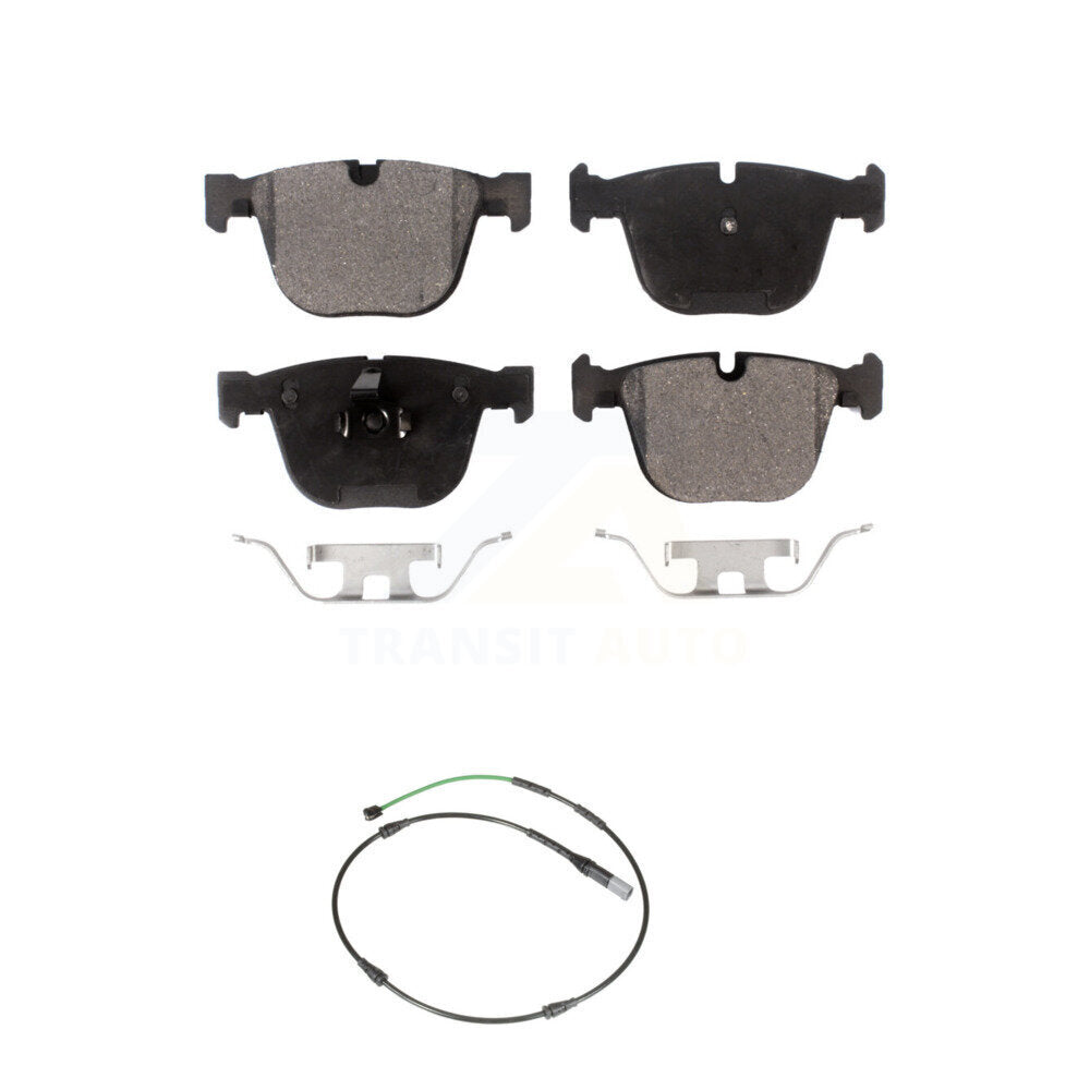 Semi-Metallic Brake Pads & Wear Sensor Rear Kit For 2015-2016 BMW X5 M with 4.4L