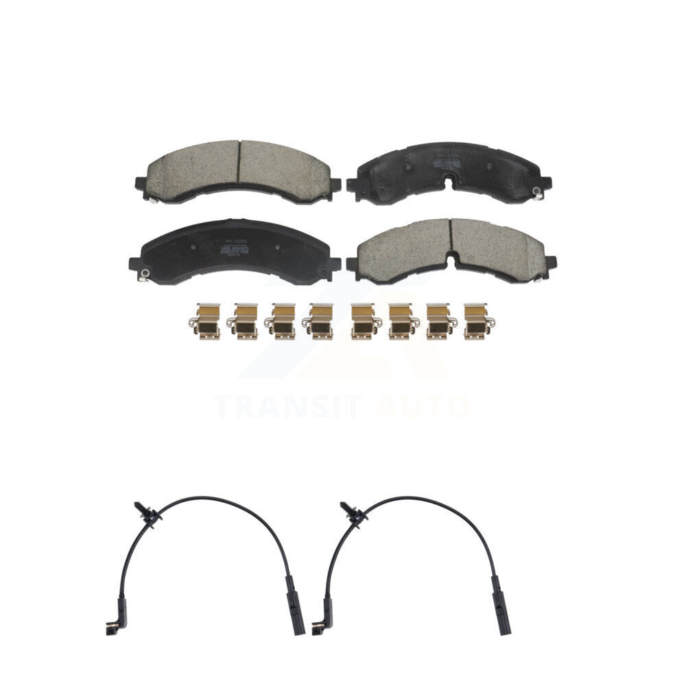 Semi-Metallic Brake Pads & Wear Sensor Rear Kit For GMC Chevrolet Sierra 2500 HD