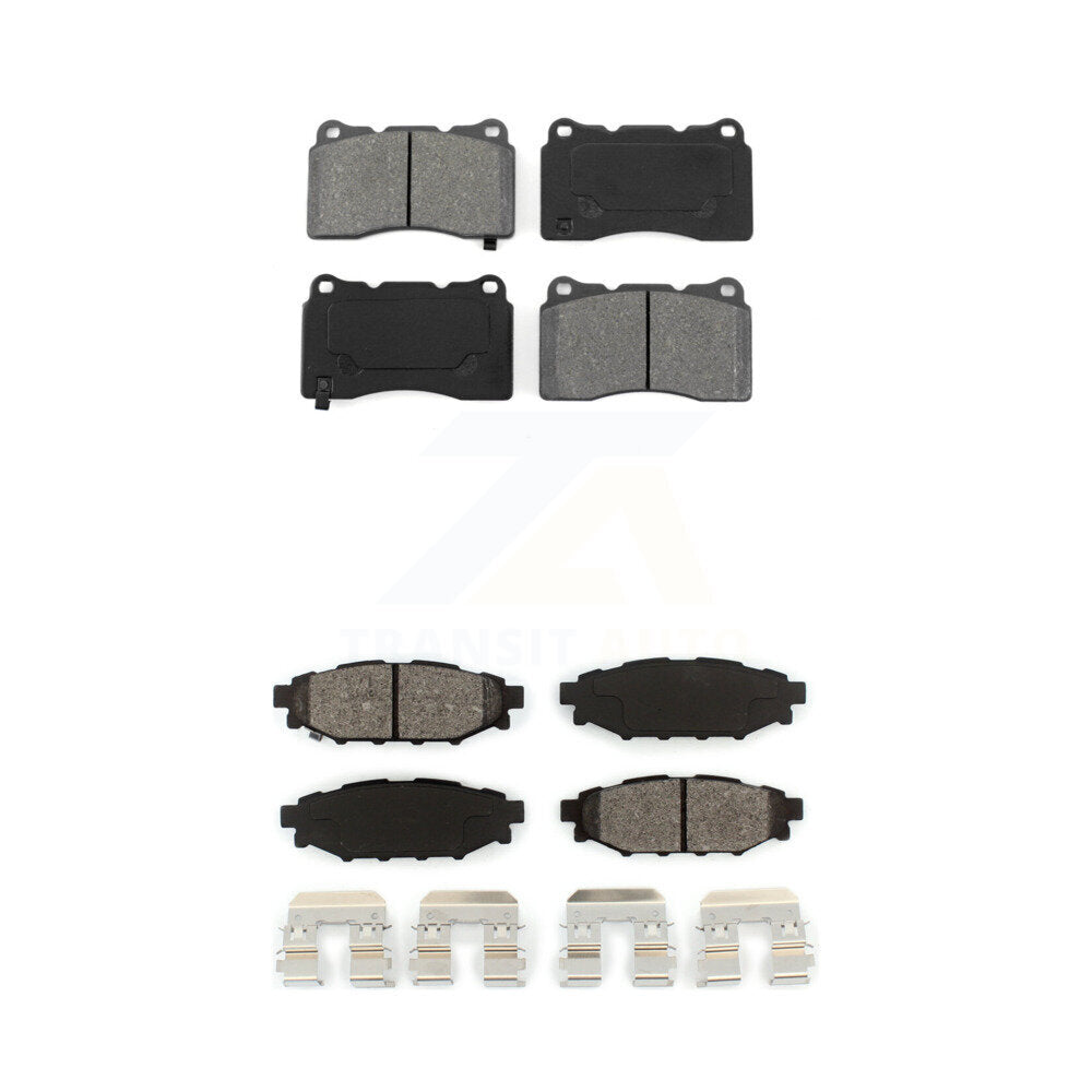 Semi-Metallic Brake Pad Front Rear Kit For 14 Subaru WRX With 15" Factory Wheels