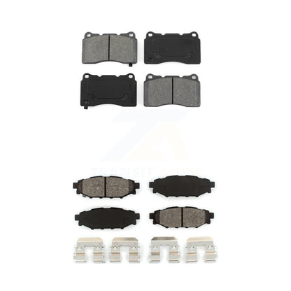 Semi-Metallic Brake Pad Front Rear Kit For 14 Subaru WRX With 15" Factory Wheels