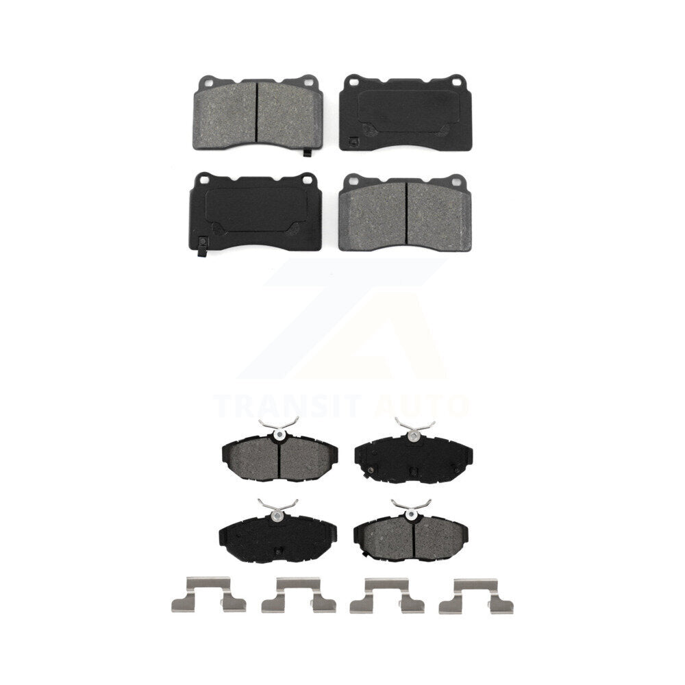 Semi-Metallic Brake Pads Front Rear Kit For Ford Mustang