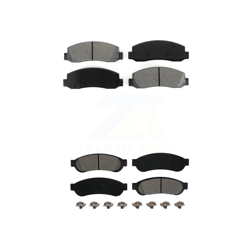 Semi-Metallic Brake Pads Front Rear Kit For Ford F-350 Super Duty