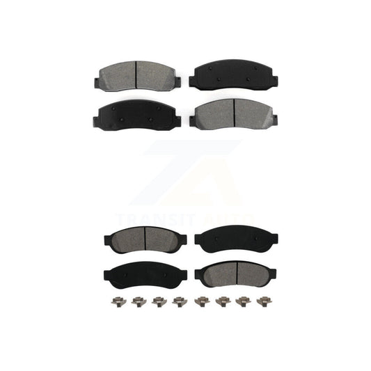 Semi-Metallic Brake Pads Front Rear Kit For Ford F-350 Super Duty