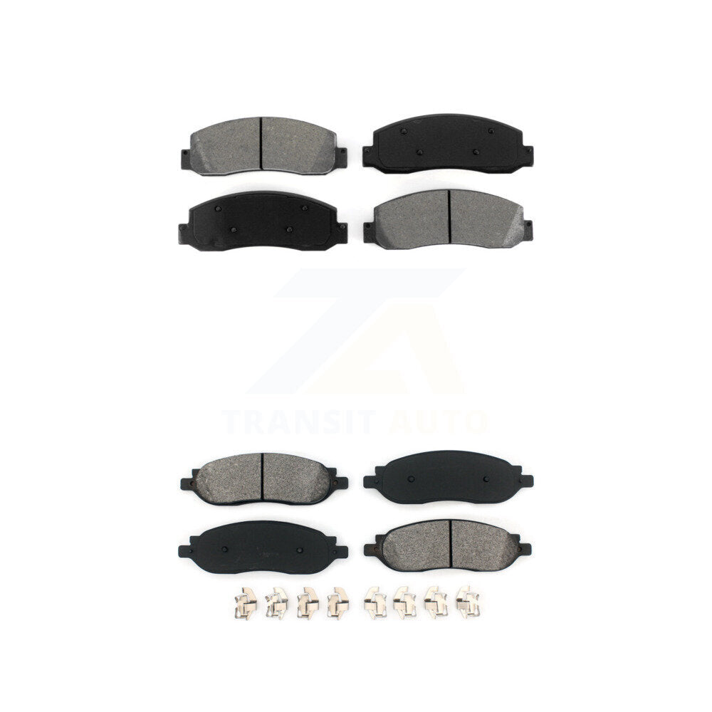 Semi-Metallic Brake Pad Front Rear Kit For 2005-2007 Ford F-350 Super Duty F-250