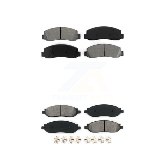 Semi-Metallic Brake Pad Front Rear Kit For 2005-2007 Ford F-350 Super Duty F-250