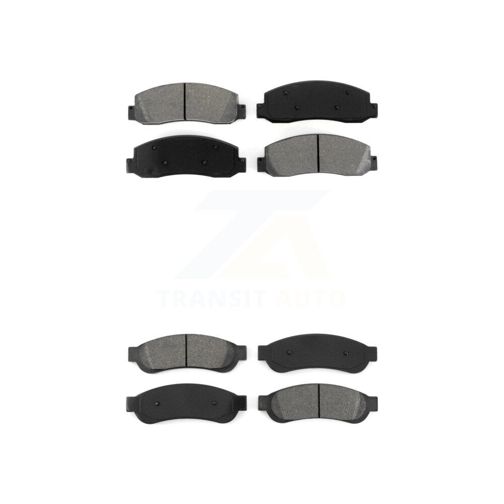 Semi-Metallic Brake Pads Front Rear Kit For Ford F-250 Super Duty F-350 F-450