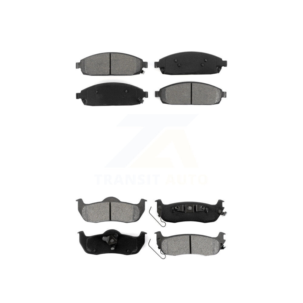 Semi-Metallic Brake Pads Front Rear Kit For Jeep Grand Cherokee Commander