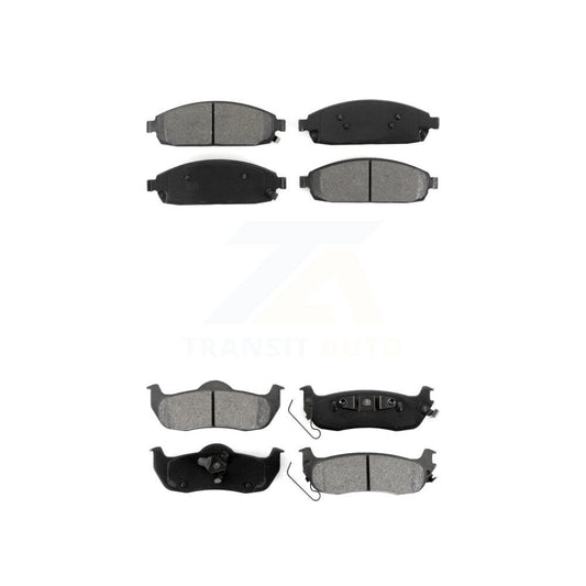 Semi-Metallic Brake Pads Front Rear Kit For Jeep Grand Cherokee Commander