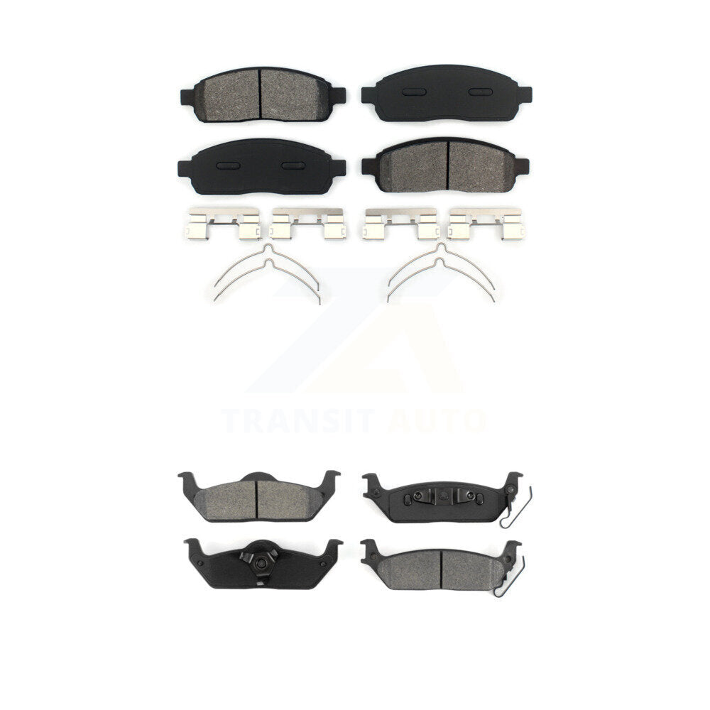 Semi-Metallic Brake Pads Front Rear Kit For Ford F-150 Lincoln Mark LT