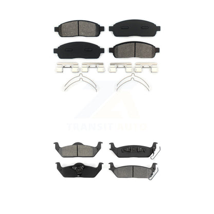 Semi-Metallic Brake Pads Front Rear Kit For Ford F-150 Lincoln Mark LT
