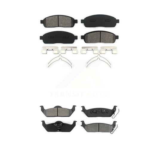 Semi-Metallic Brake Pads Front Rear Kit For Ford F-150 Lincoln Mark LT
