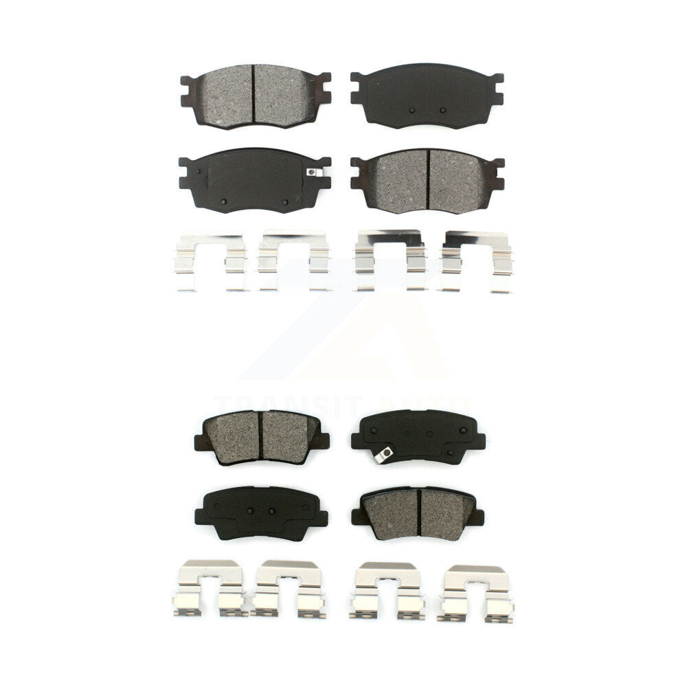 Semi-Metallic Brake Pads Front Rear Kit For 2011 Hyundai Accent