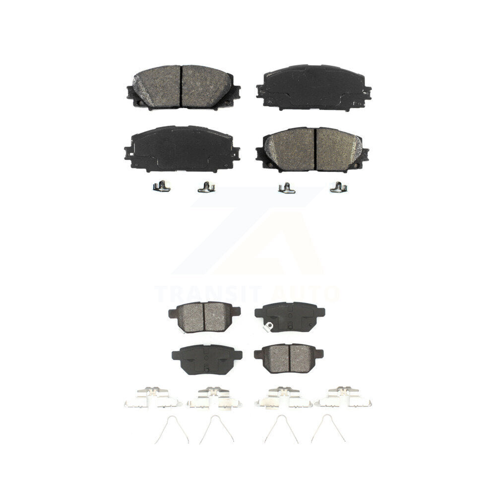 Semi-Metallic Brake Pads Front Rear Kit For Toyota Corolla Prius Prime Lexus