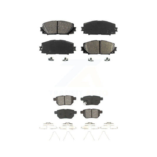 Semi-Metallic Brake Pads Front Rear Kit For Toyota Corolla Prius Prime Lexus