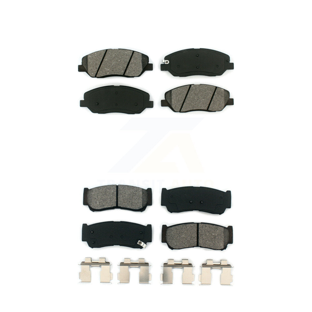 Semi-Metallic Brake Pads Front Rear Kit For 2007-2009 Hyundai Santa Fe