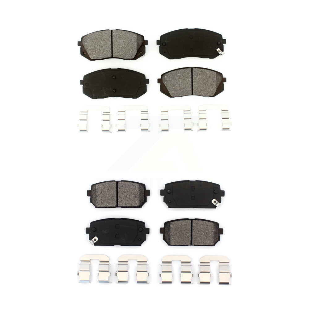 Semi-Metallic Brake Pads Front Rear Kit For 2007-2012 Kia Rondo