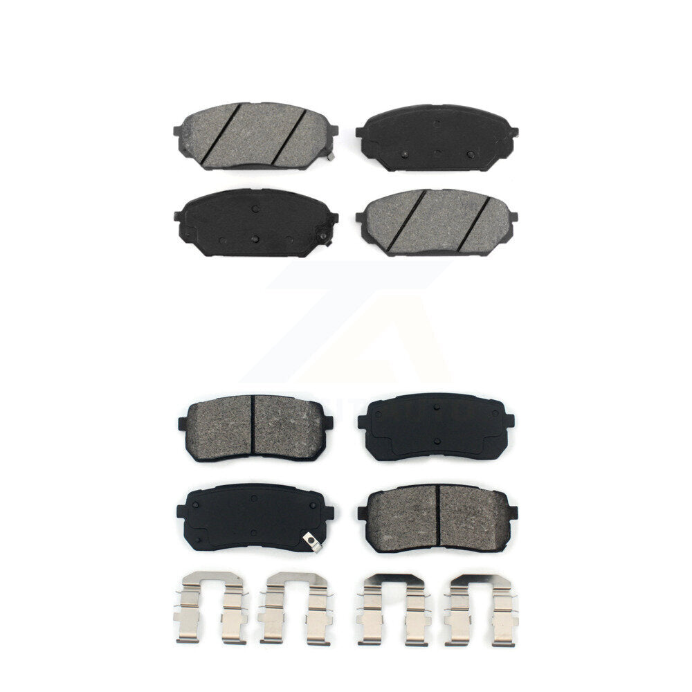 Semi-Metallic Brake Pads Front Rear Kit For 2007-2012 Hyundai Veracruz