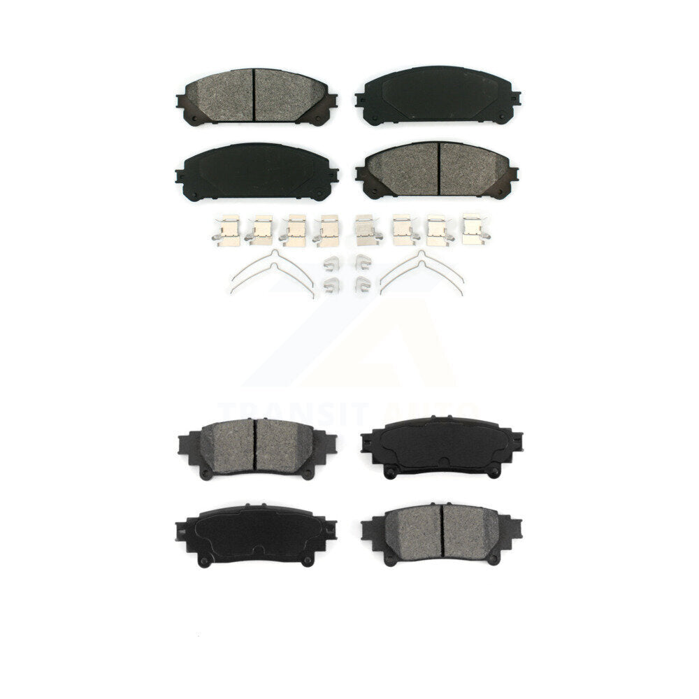 Semi-Metallic Brake Pads Front Rear Kit For Toyota Sienna Highlander Lexus RX350