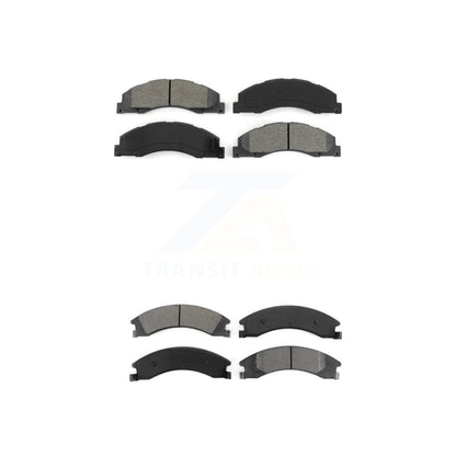 Semi-Metallic Brake Pads Front Rear Kit For Ford E-350 Super Duty E-250 E-150