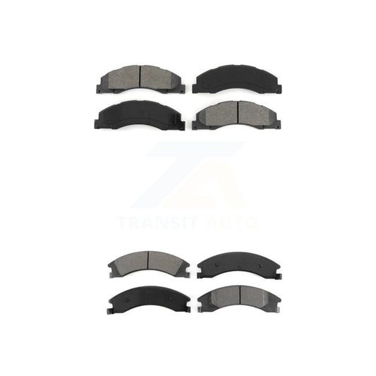 Semi-Metallic Brake Pads Front Rear Kit For Ford E-350 Super Duty E-250 E-150
