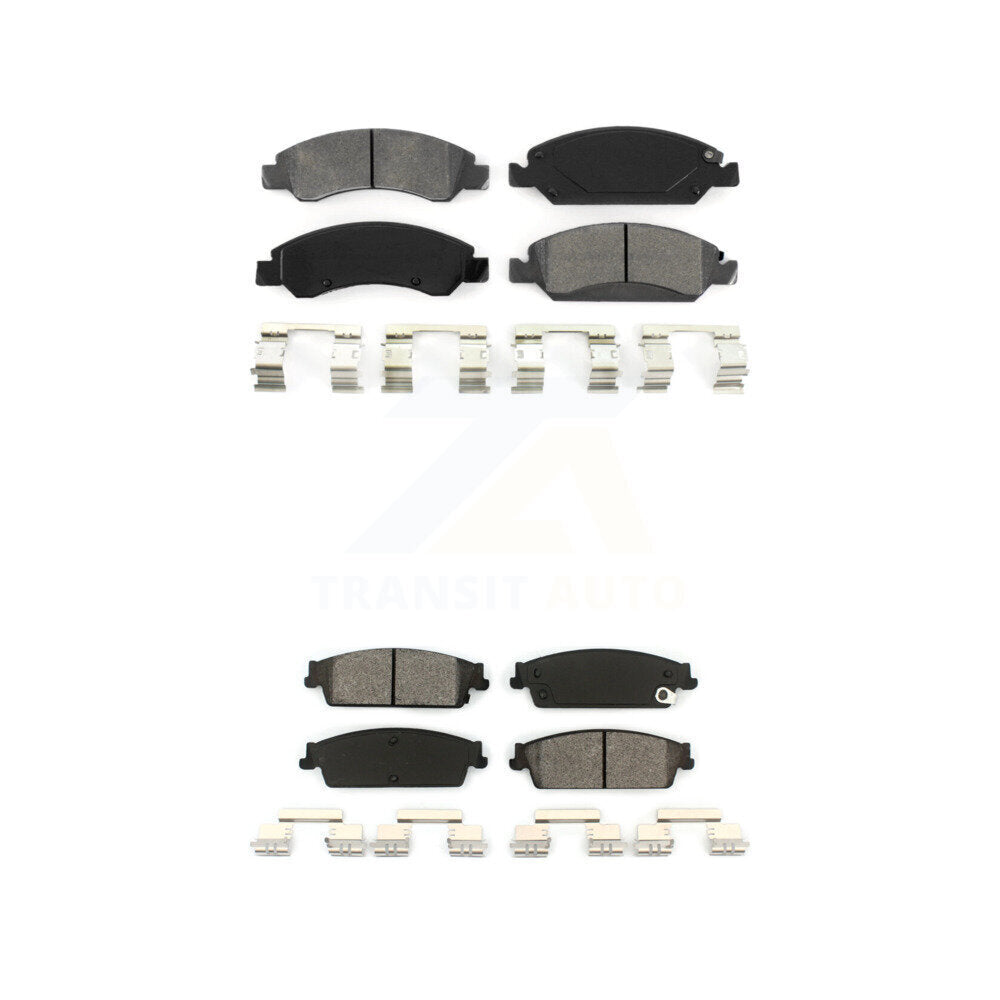 Semi-Metallic Brake Pads Front Rear Kit For Chevrolet GMC Sierra 1500 Silverado