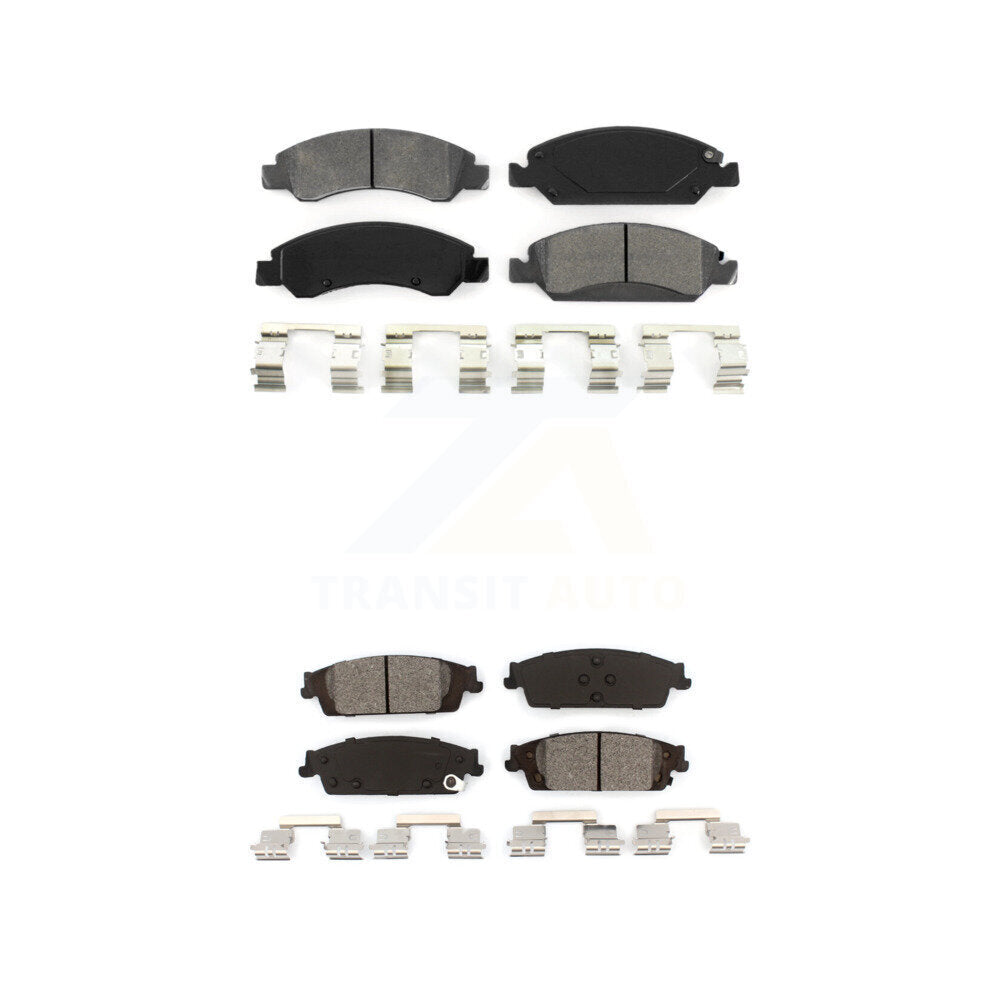 Semi-Metallic Brake Pads Front Rear Kit For GMC Chevrolet Sierra 1500 Silverado