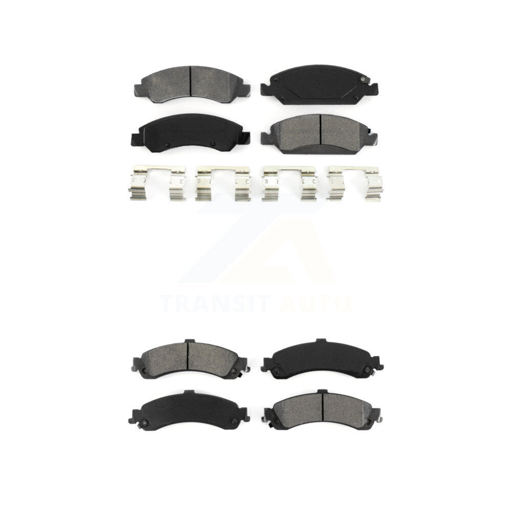 Semi-Metallic Brake Pads Front Rear Kit For Chevrolet Silverado 1500 GMC Sierra