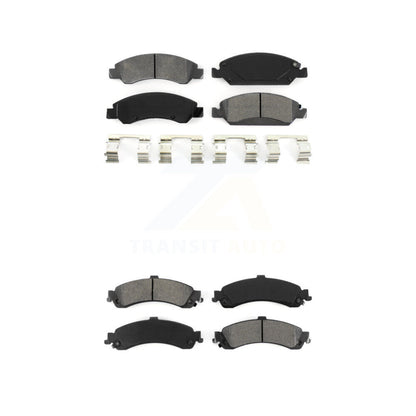 Semi-Metallic Brake Pads Front Rear Kit For Chevrolet Silverado 1500 GMC Sierra