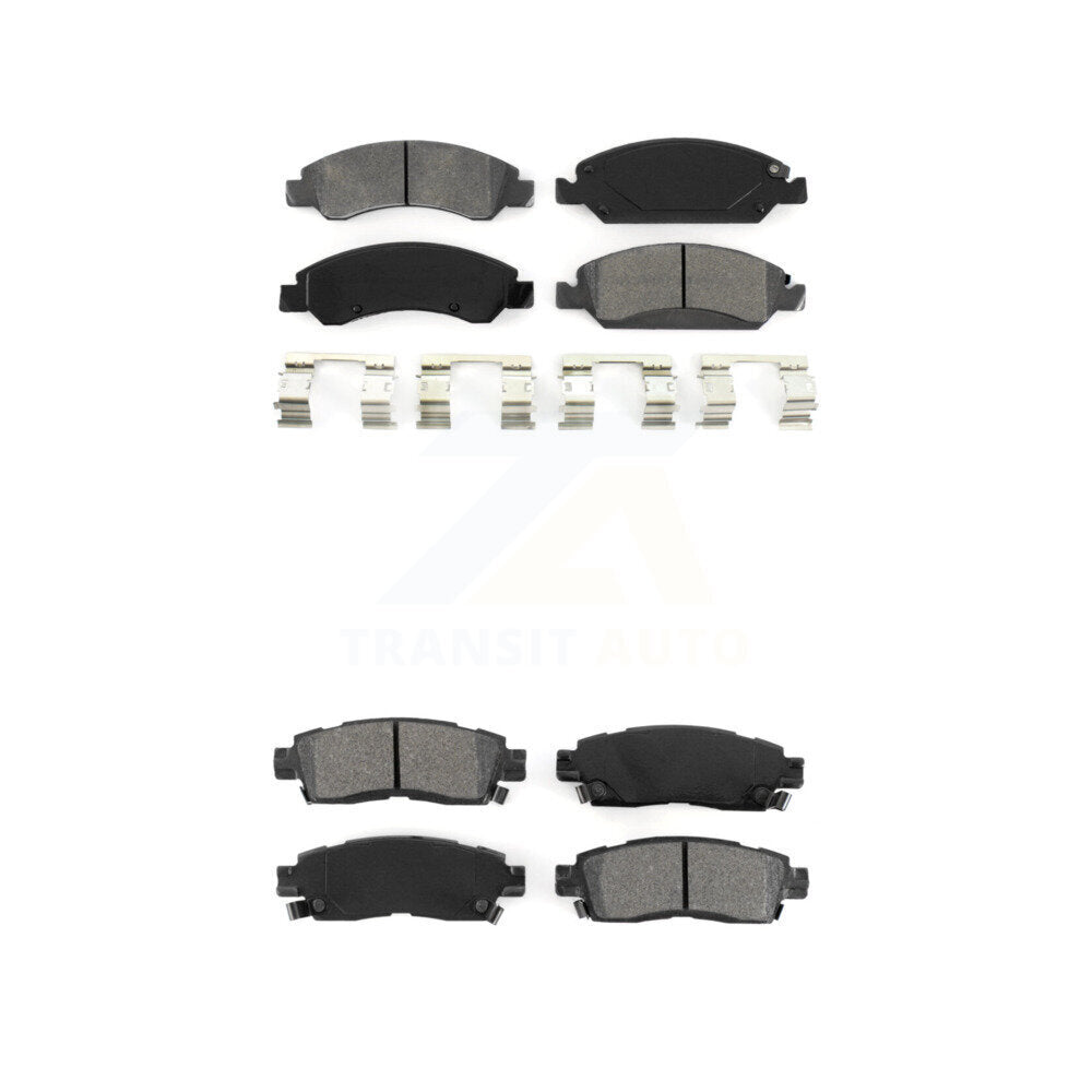 Semi-Metallic Brake Pads Front Rear Kit For Cadillac XTS