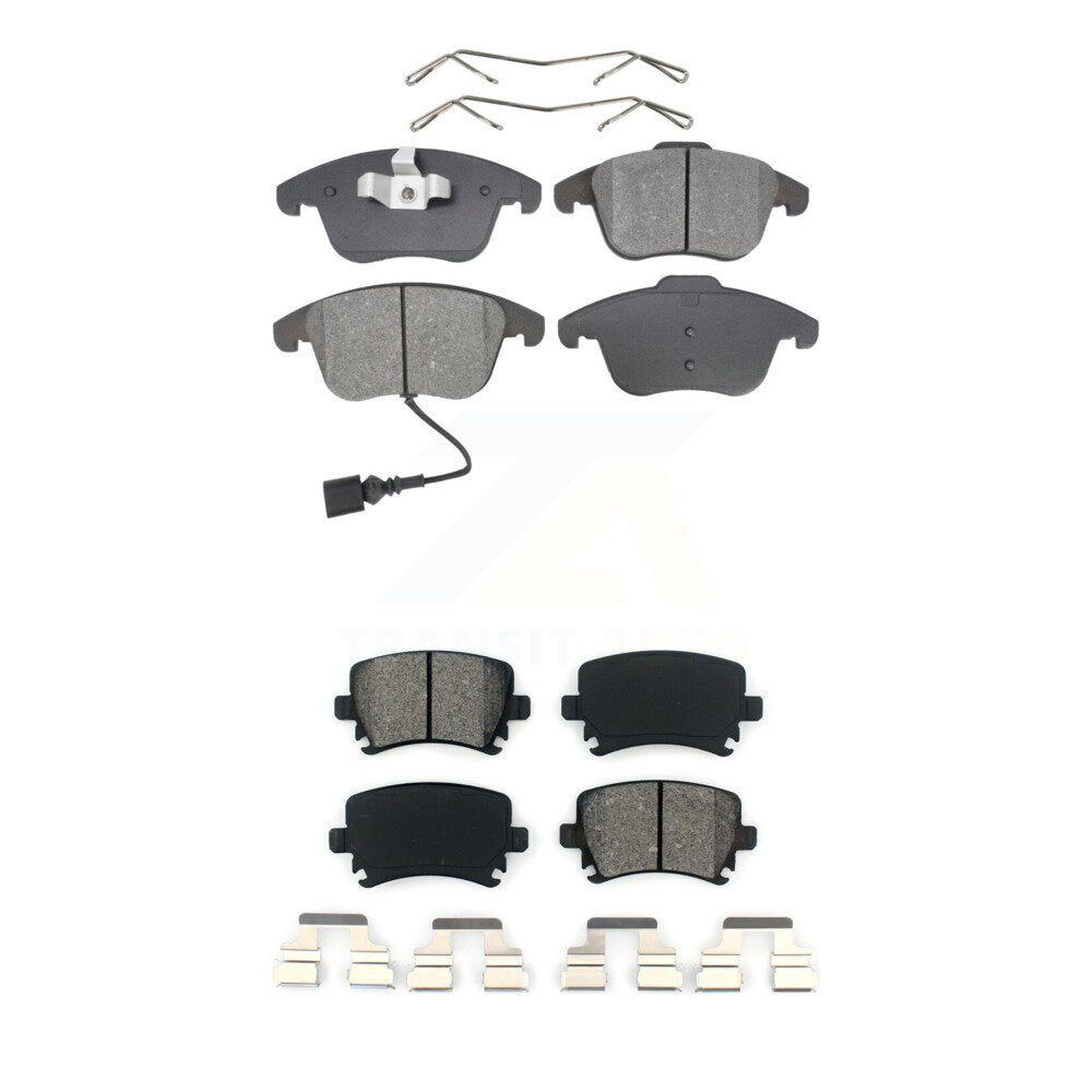 Semi-Metallic Brake Pads Front Rear Kit For Volkswagen Tiguan Audi Q3 Quattro