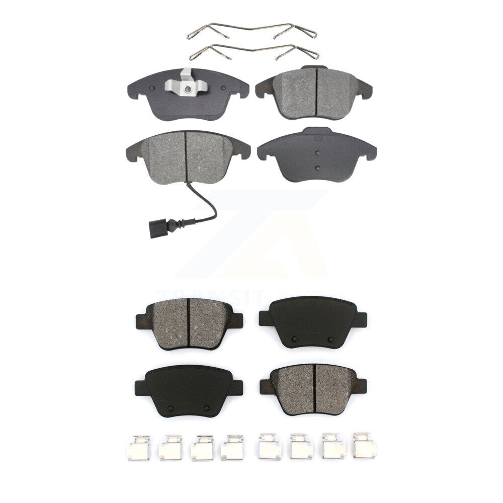 Semi-Metallic Brake Pads Front Rear Kit For 2012-2014 Volkswagen Passat