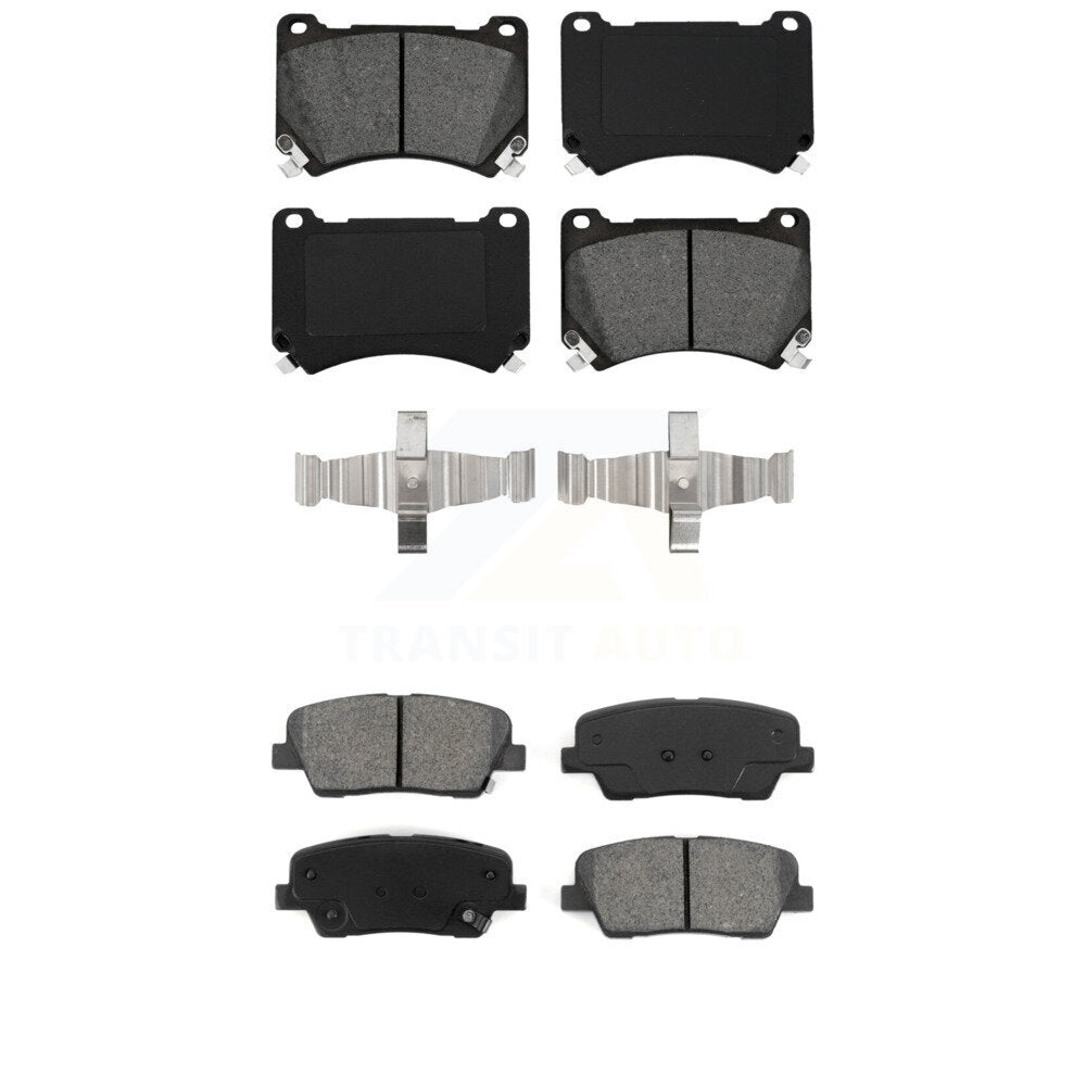 Semi-Metallic Brake Pads Front Rear Kit For Hyundai Genesis Equus