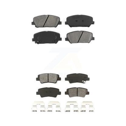 Semi-Metallic Brake Pad Front Rear Kit For 2013-2015 Kia Optima Hyundai Veloster
