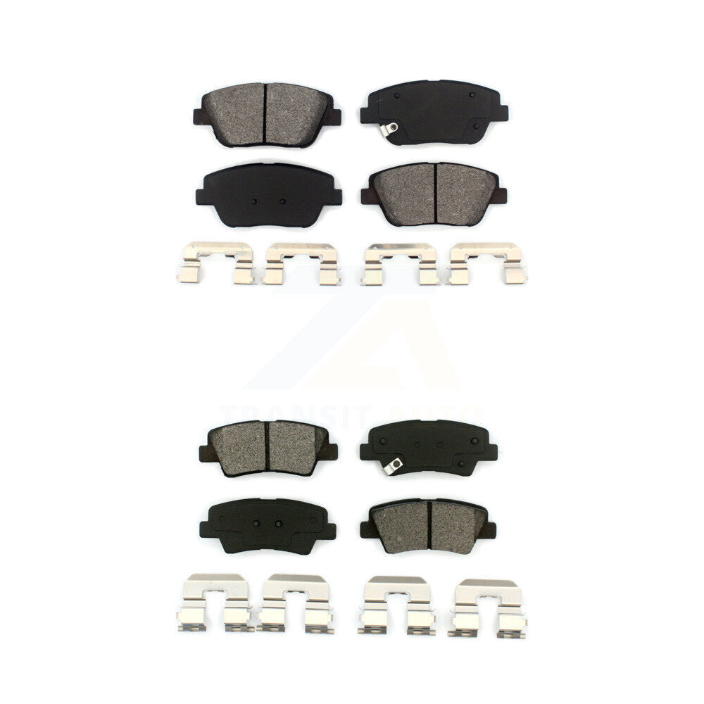 Semi-Metallic Brake Pads Front Rear Kit For Hyundai Sonata Kia Optima